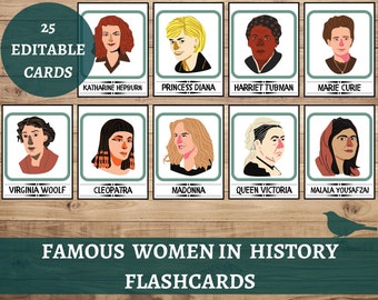 Famous Important Women in History Flash Cards, Female Feminist Leaders Flashcards, Influential Women in STEM, Learning Binder, Busy Book