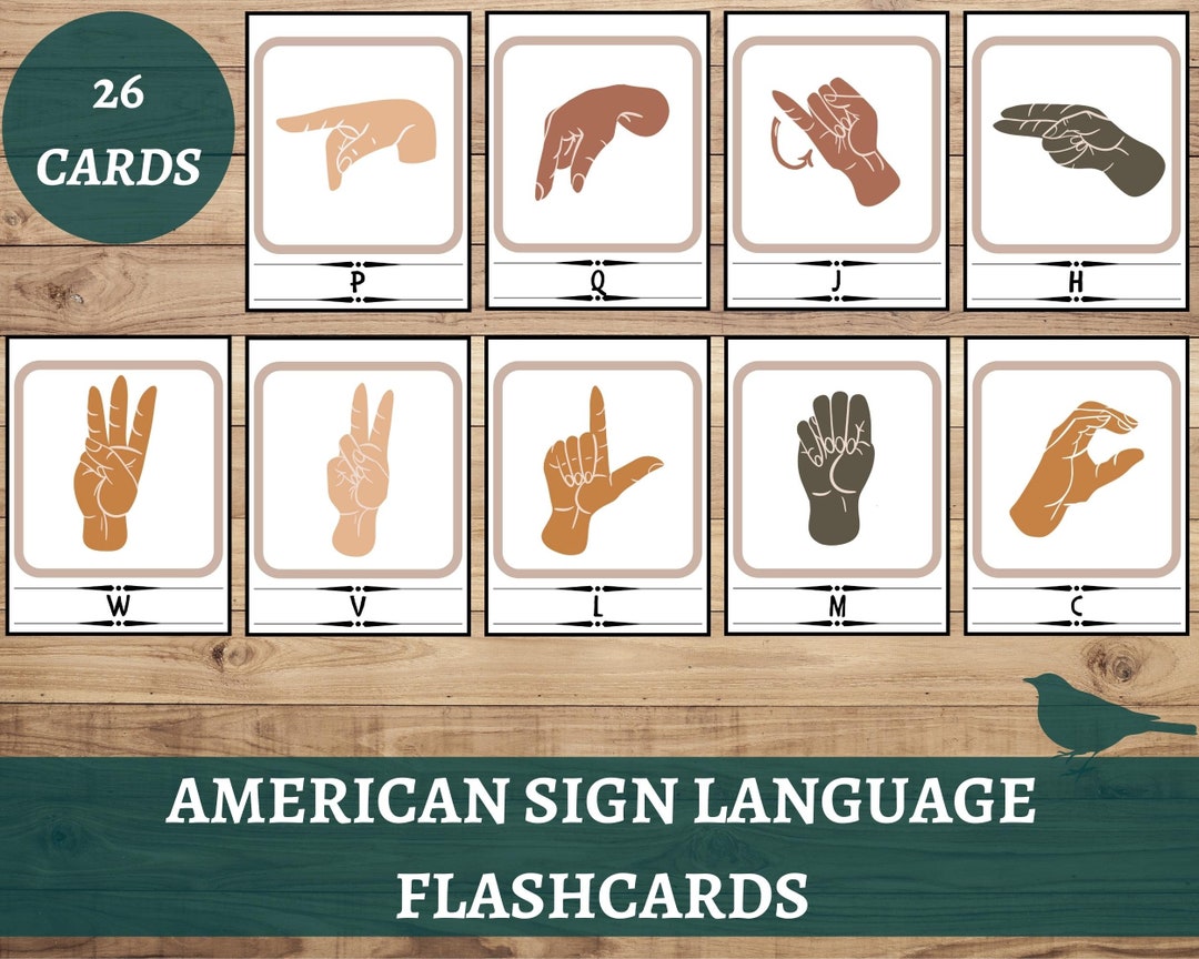 American Sign Language Flashcards, ASL ABC Flashcards, Alphabet