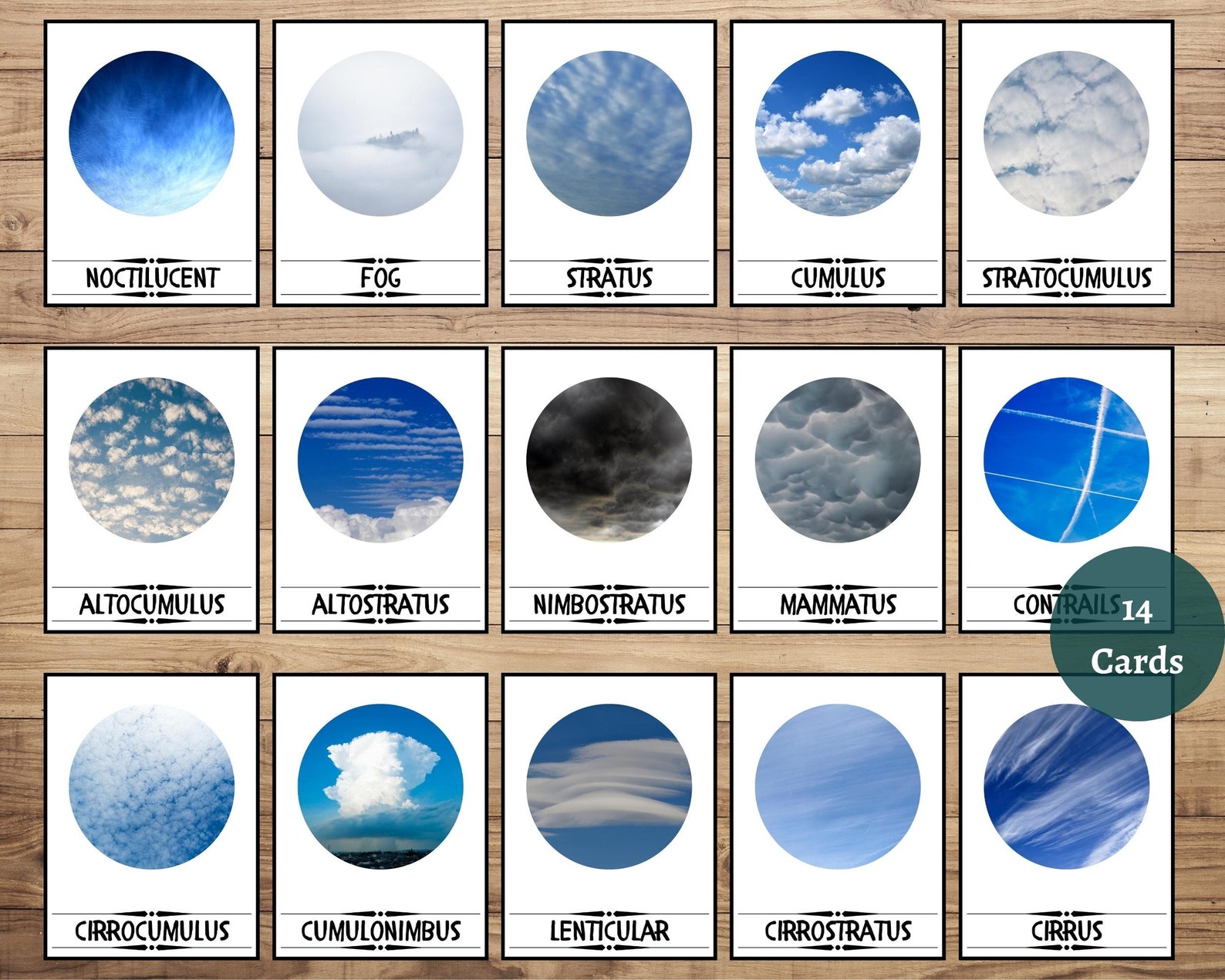 Cloud Flash Cards, Weather Station Type Flashcards, Summer Activities