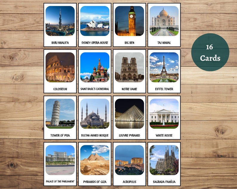 World Famous Architecture Landmarks Flashcards, Destinations Landmark