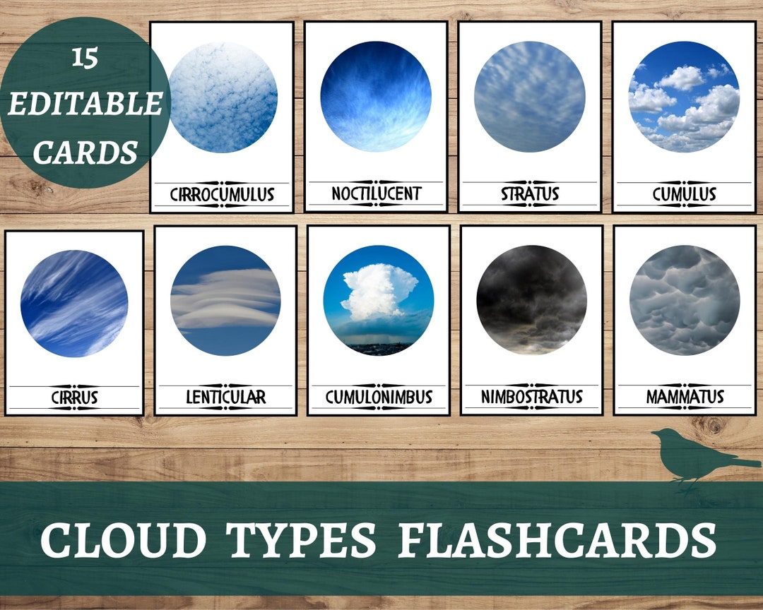Cloud Flash Cards, Weather Station Type Flashcards, Summer Activities