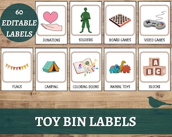 Editable Printable Toy Trofast Bin Storage Labels Print,  Kids Room Toy Organization Labels, Playroom Toy Organization, Drawer Labels, Home