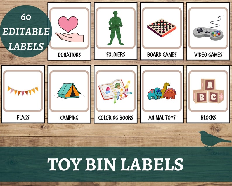 Editable Printable Toy Trofast Bin Storage Labels Print, Kids Room Toy