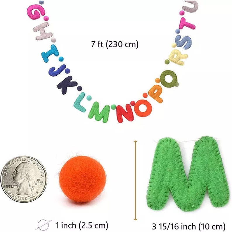 ALPHABET GARLAND ALPHABET Felt Garland Etsy