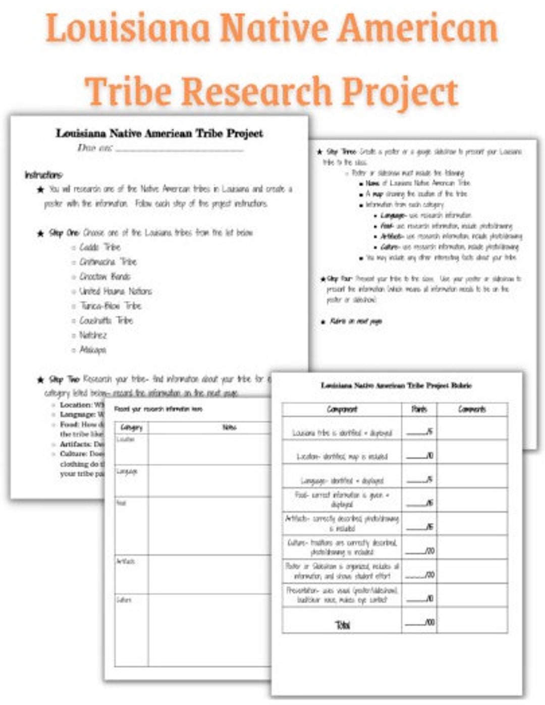 Louisiana Native American Tribe Research Project Etsy