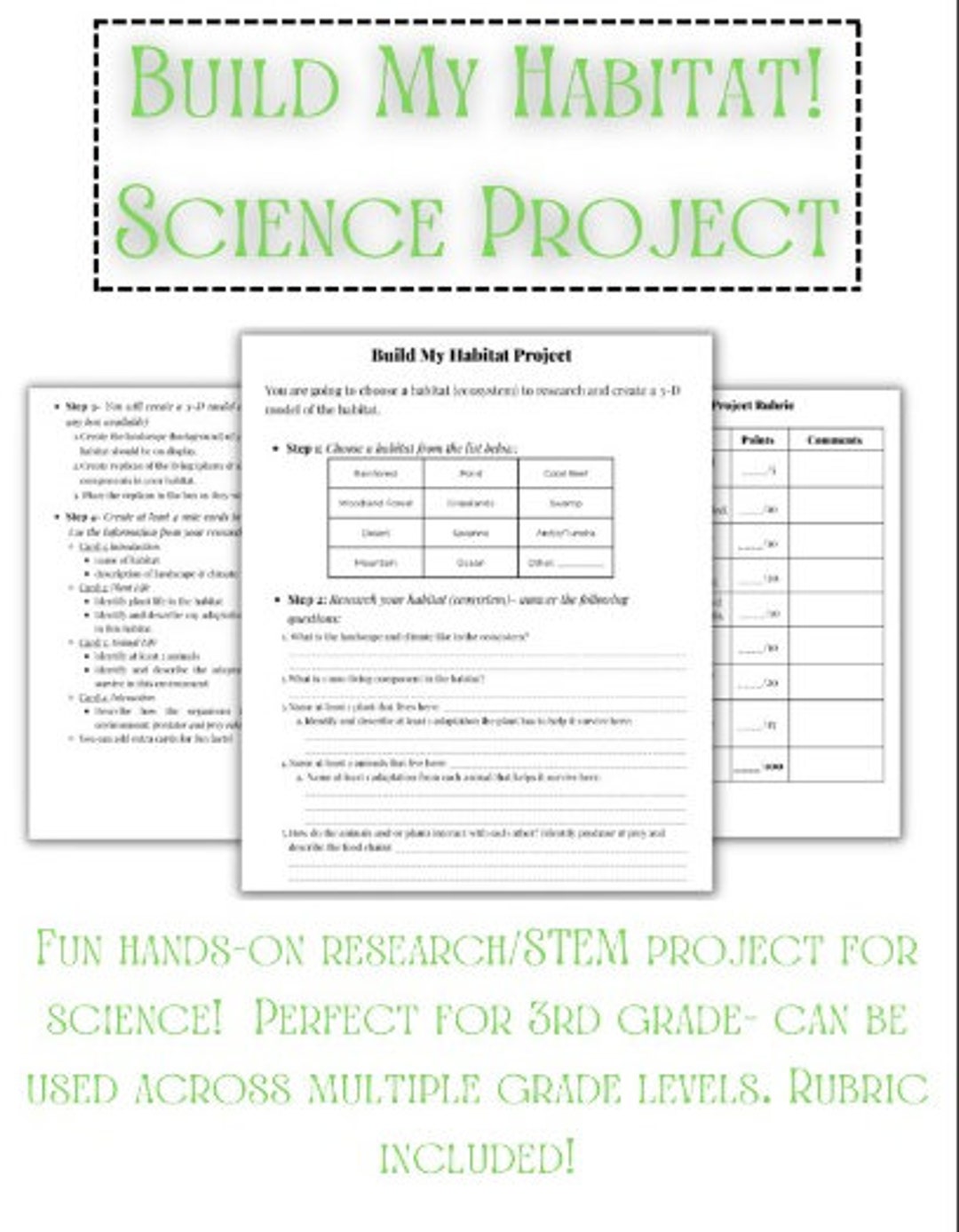 Habitat Project With Rubric Etsy