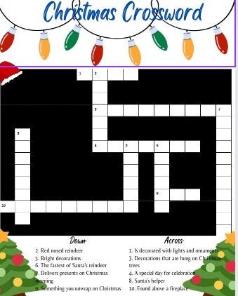 Christmas Crossword Puzzle - Etsy