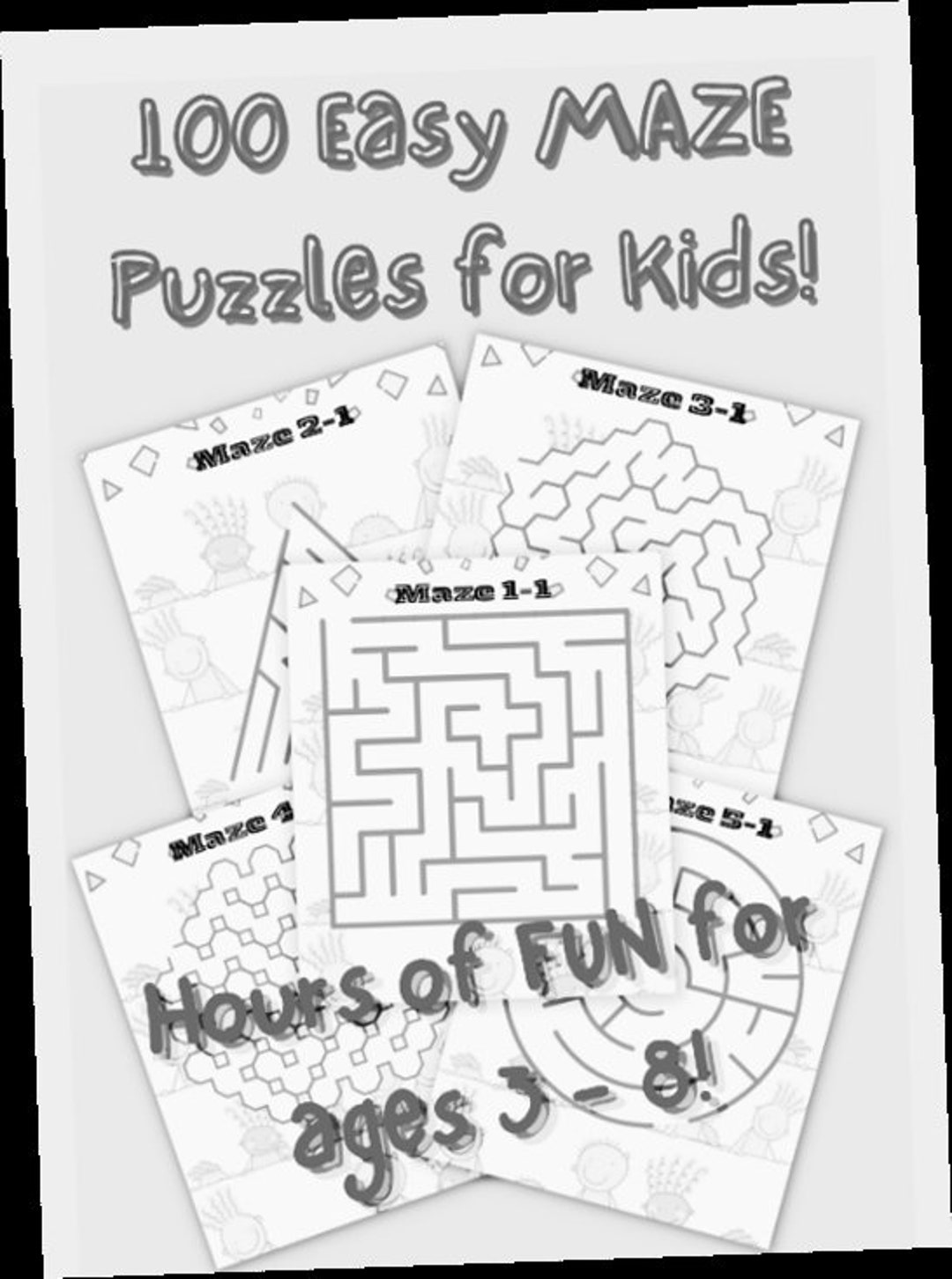 100 Easy Maze Puzzles for Kids Etsy