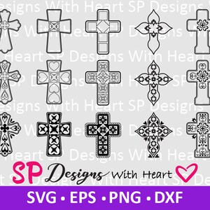 Kreuz Designs 16-20, digitale Vektordateien, svg, eps, png, dxf, jpg, CNC Laser, Cricut, Silhouette, Instant Download