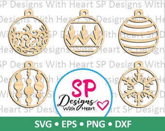 Globes Ornament Designs 21-25, Digital Vector Files, svg, eps, png, dxf, jpg, CNC Laser, Cricut, Silhouette, Instant Download