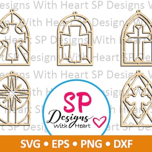 Crosses Suncatcher Designs 26-30, Digital Vector Files, svg, eps, png, dxf, jpg, CNC Laser, Cricut, Silhouette, Instant Download