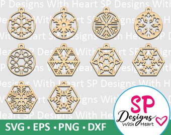 Snowflakes Ornament Designs 11-20, Digital Vector Files, svg, eps, png, dxf, jpg, CNC Laser, Cricut, Silhouette, Instant Download
