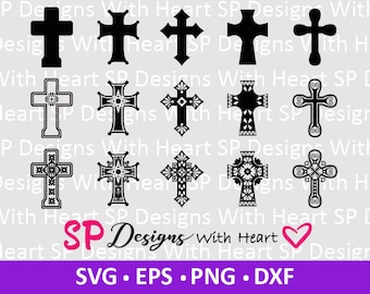 Cross Designs 6-10, Digital Vector Files, svg, eps, png, dxf, jpg, CNC Laser, Cricut, Silhouette, Instant Download