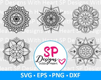 Mandalas 66-70, Digital Vector Files, svg, eps, png, dxf, jpg, CNC Laser, Cricut, Silhouette, Instant Download
