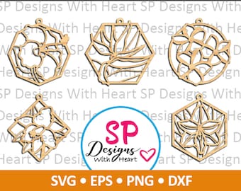 Tropical Suncatcher Designs 46-50, Digital Vector Files, svg, eps, png, dxf, jpg, CNC Laser, Cricut, Silhouette, Instant Download
