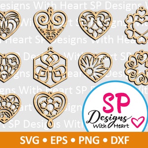 Hearts Suncatcher Designs 11-20, arquivos vetoriais digitais, svg, eps, png, dxf, jpg, laser CNC, Cricut, silhueta, download instantâneo