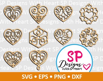 Hearts Suncatcher Designs 11-20, Digital Vector Files, svg, eps, png, dxf, jpg, CNC Laser, Cricut, Silhouette, Instant Download