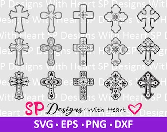 Cross Designs 11-15, Digital Vector Files, svg, eps, png, dxf, jpg, CNC Laser, Cricut, Silhouette, Instant Download