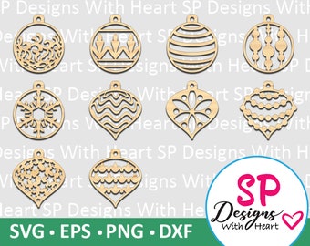 Globes Ornament Designs 21-30, Digital Vector Files, svg, eps, png, dxf, jpg, CNC Laser, Cricut, Silhouette, Instant Download