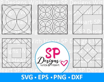 Quilt Block Designs 81-85, Digital Vector Files, svg, eps, png, dxf, jpg, CNC Laser, Cricut, Silhouette, Instant Download