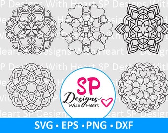 Mandalas 36-40, Digital Vector Files, svg, eps, png, dxf, jpg, CNC Laser, Cricut, Silhouette, Instant Download