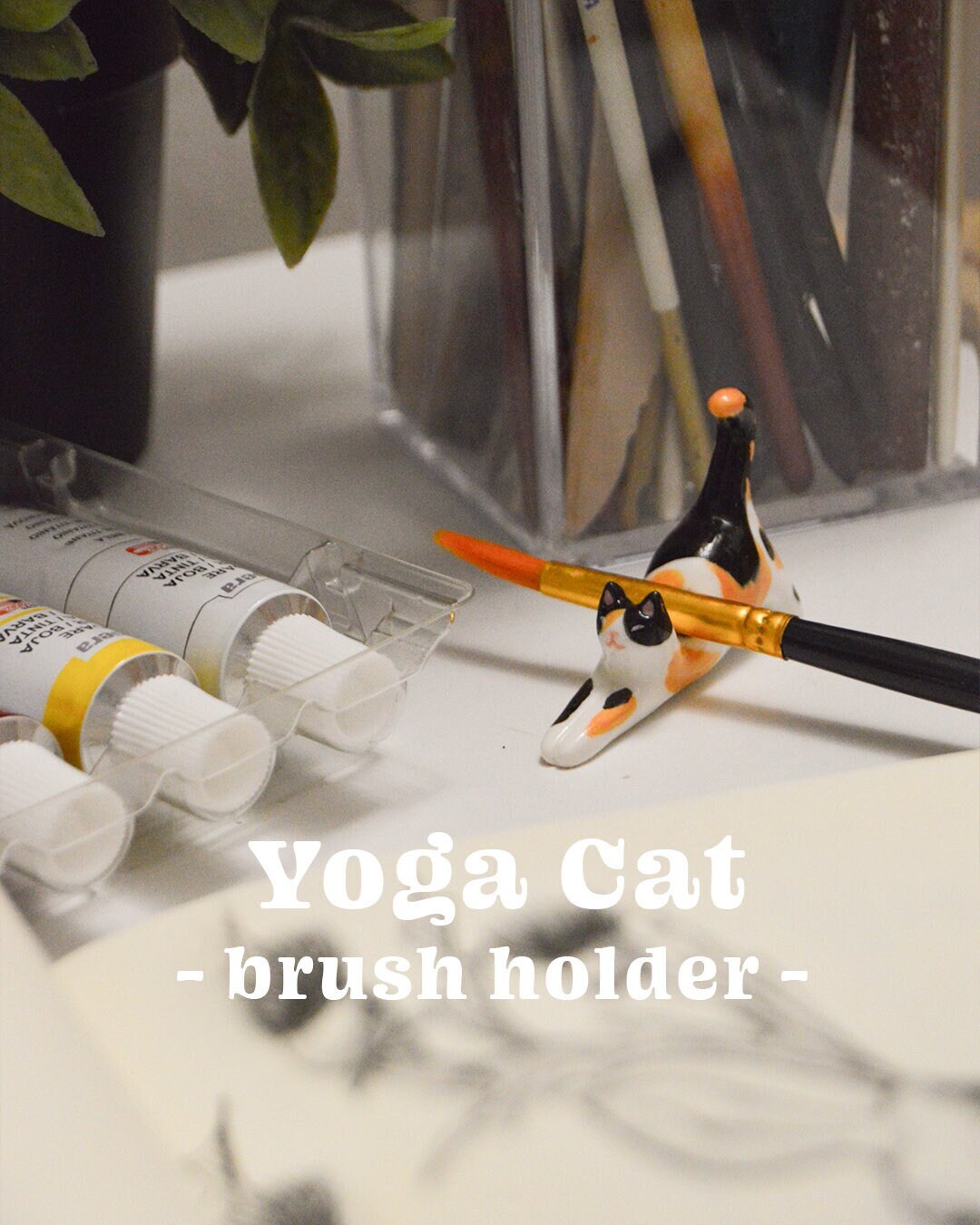 Paint Brush Holder, Watercolor Brush Rest, Calligraphy Tool, Gift