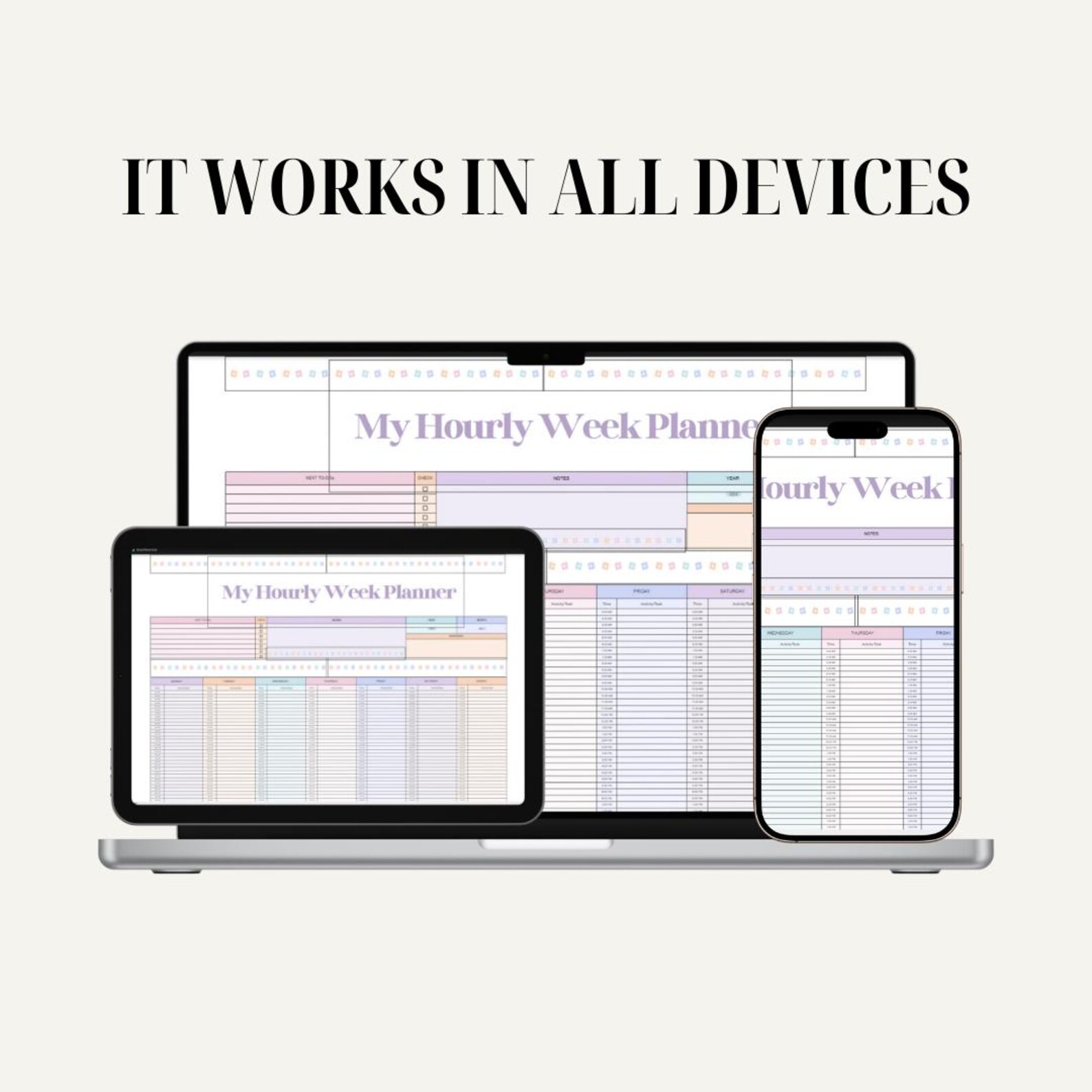 Hourly Week Google Sheet, Time Blocking Schedule, Weekly Planner ...