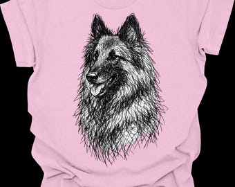 Belgian Tervuren Sketch Shirt, Tervuren Dog Portrait Tee, Belgian Shepherd Gift, Herding Dog Shirt, Dog Mom Tee