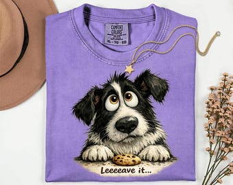Border Collie leave it shirt, Show your Border Collie love and training ability, Border Collie T-shirt, Border collie with cookie, Hoodie