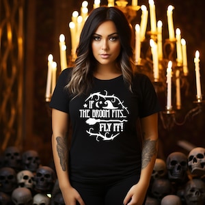 DTF Transfer |  If the broom fits, fly it  dtf | Heat transfer | ready to press | Ghost DTF  | Direct to film | Witch halloween transfer |