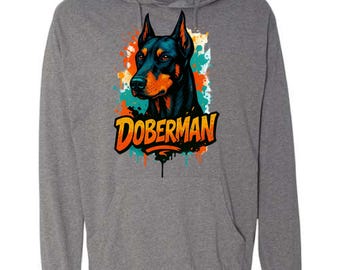 Doberman Shirt, Colorful Doberman Tee, Doberman Hoodie, Doberman Pinscher Tie Dye Shirt, Dog Mom Gift, Dog Dad Gift, Graffiti Dog Shirt