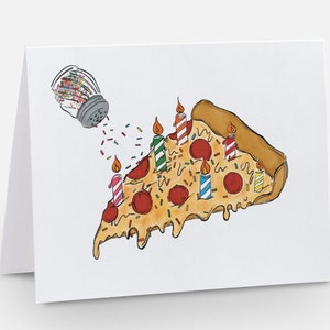 Pizza birthday card / Birthday card for him / Birthday card for her / Cute pizza card / Boyfriend Birthday Card / Cute birthday card
