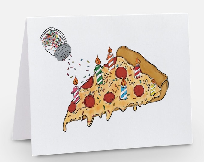 Pizza birthday card / Birthday card for him / Birthday card for her / Cute pizza card / Boyfriend Birthday Card / Cute birthday card