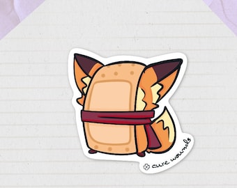 Wonden genezen | Waterdichte sticker | Leuke glanzende vinylstickers | DnD-sticker | Vinylsticker voor laptops | DM Dnd-cadeaus | Grappige vos | RPG-meme