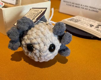Small Desk Buddy Axolotl | Handmade Crochet Critter | Polyester yarn plush | Amigurumi | Gifts for Her | Kawaii | Animal Lover gift