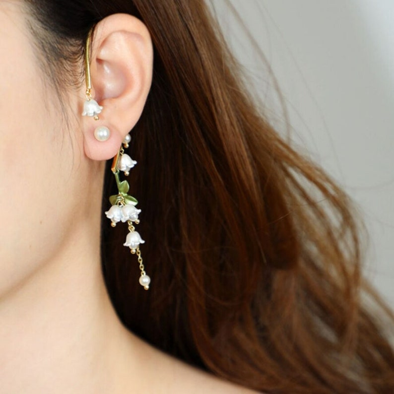 Nature Clip on Earrings Flower Ear Wrap Earrings Floral Cuff - Etsy