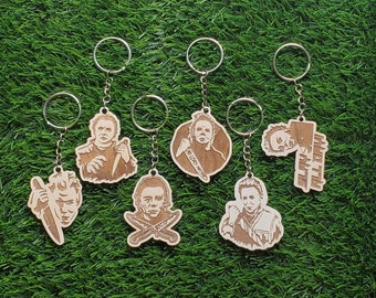 Halloween Michael Myers Keychain Wood Keychain Collection 2