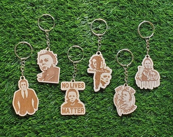 Halloween Michael Myers Keychain Wood Keychain Collection 1