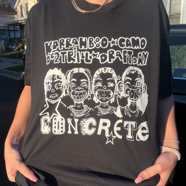 Lil Yachty, Karrahboo, Camo, DC2Trill, Draft Day, Concrete Family Vintage Bootleg Rap T-Shirt