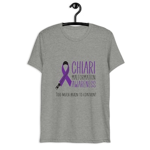 Chiari Malformation Awareness - Too Much Brain To Contain Unisex Short sleeve t-shirt