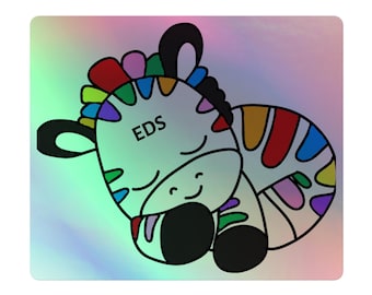 EDS Colorful Zebra Ehler Danlos Syndrome Awareness Holographic Sticker