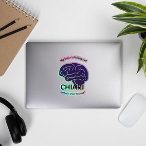 Chiari Brain Falling Out Holographic stickers