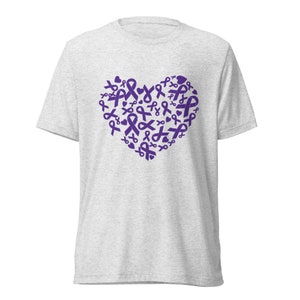 Chiari Malformation Purple Ribbon Heart Unisex Short sleeve t-shirt