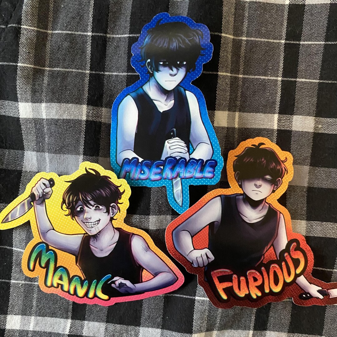 Omori Emotion Stickers manic Miserable and Furious Etsy