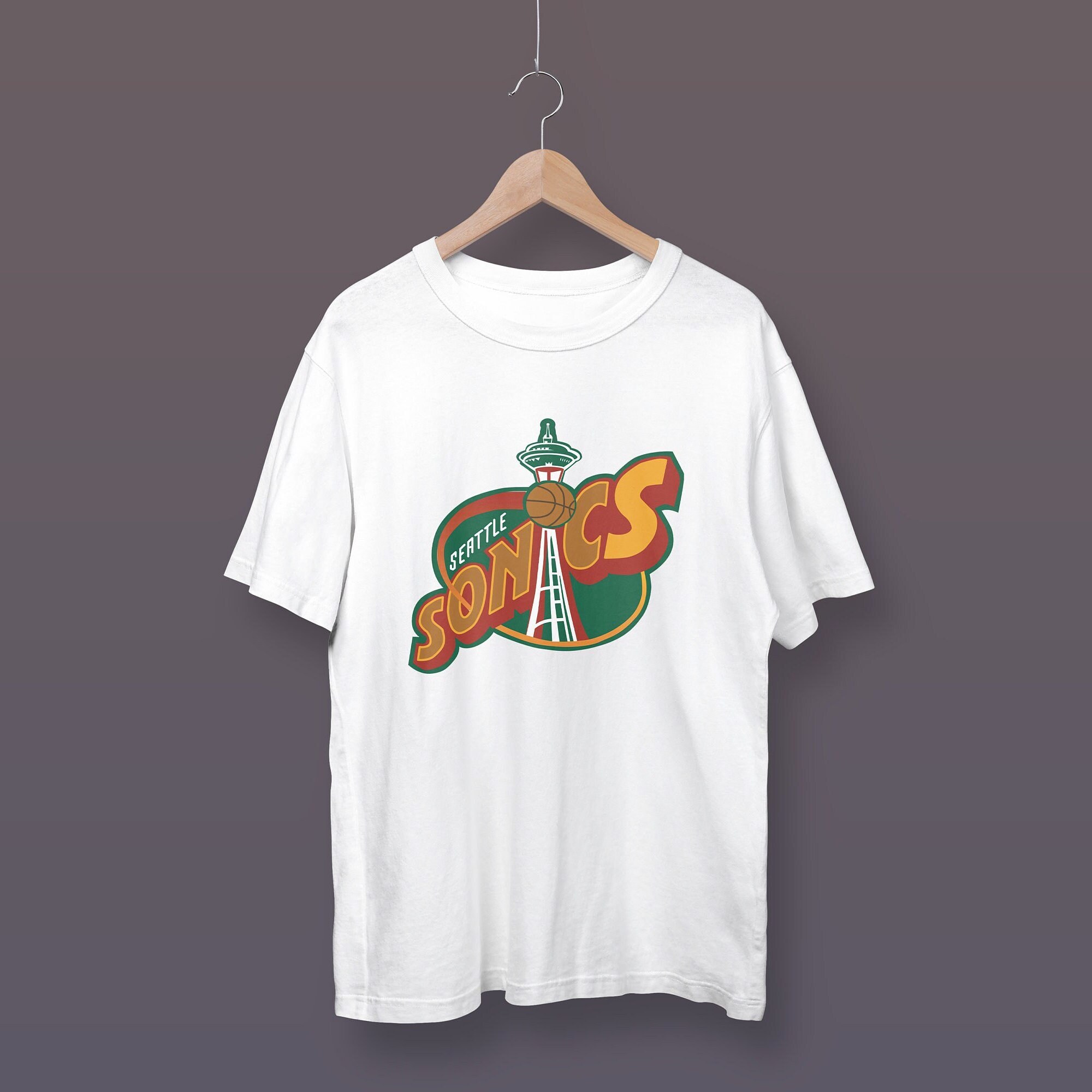 Seattle Supersonics Retro Basketball Logo T Shirt