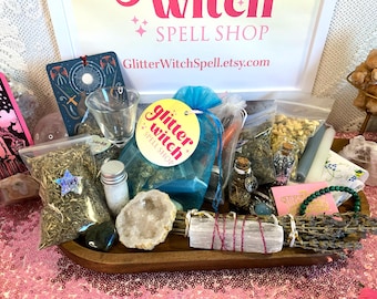 Glitter Witch Main Character Spell Scoop | Tarot-Guided Luxury Mystery Scoop for Hexy Icons | Crystals, Candles & Ritual Supplies