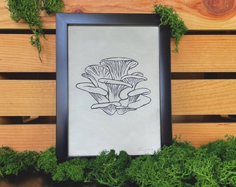 Impression faite main de pleurotes en forme de bloc - 5 x 7