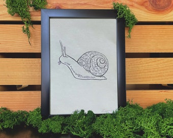 Handgemaakte slakblokprint - 5 x 7