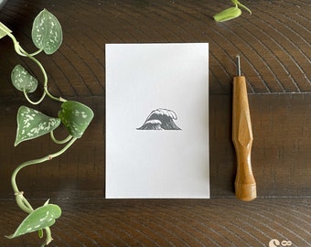 Golfprint - 4 x 6 inch handgemaakte print