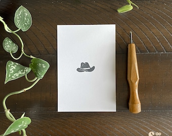 Cowboyhoedprint - 4 x 6 inch handgemaakte print